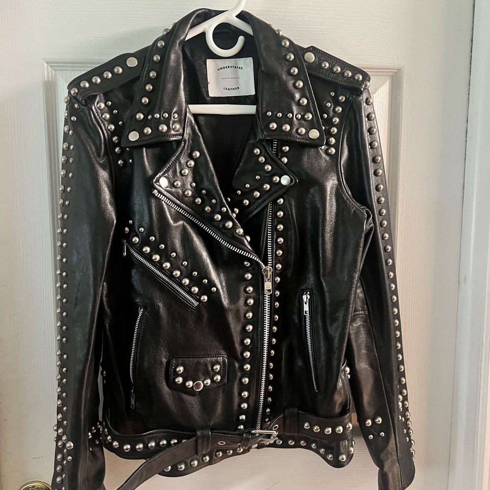 Understated Leather Studded Jacket